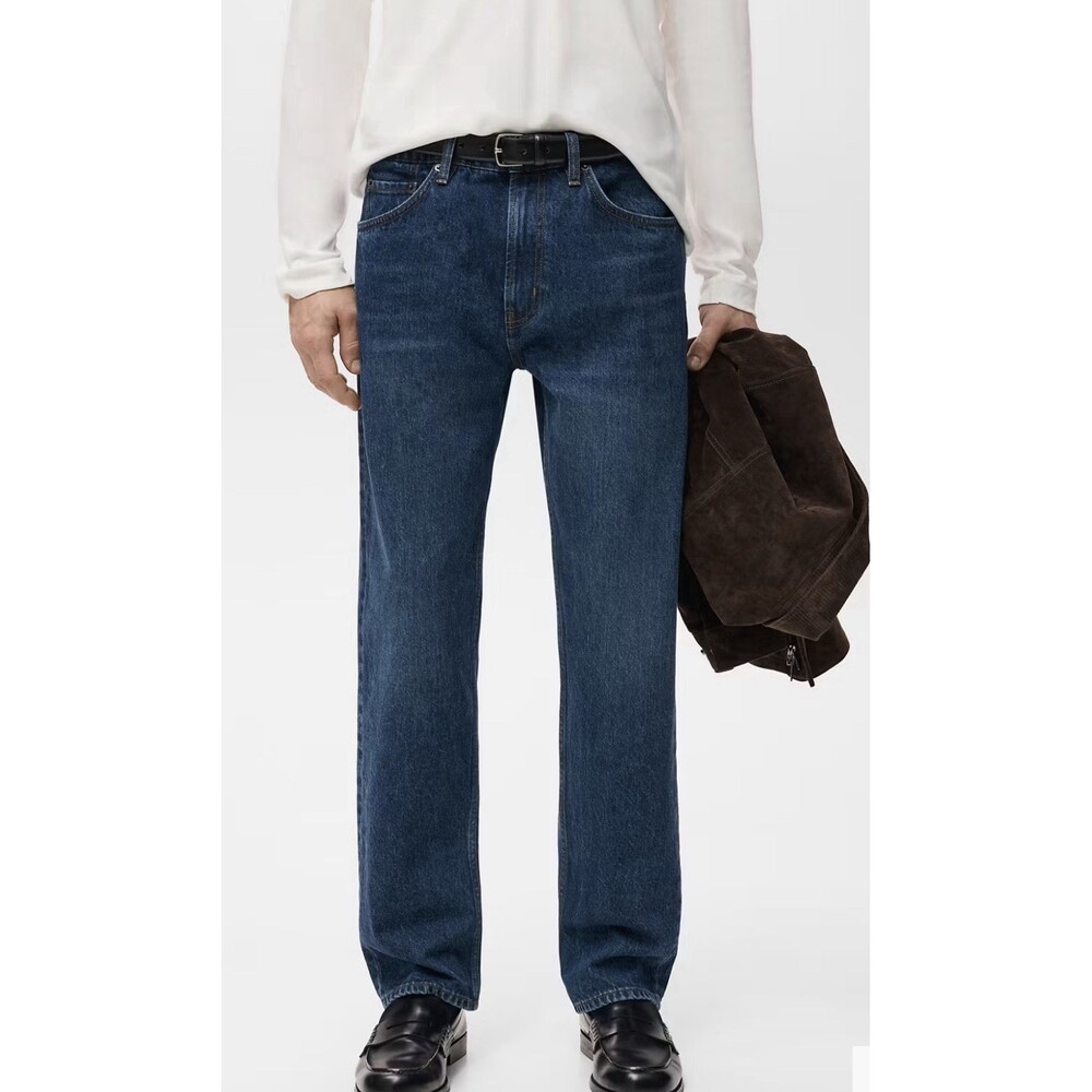Mango Mng Denim Straight Fit Dark Wash Men’s Jeans Size 32x30